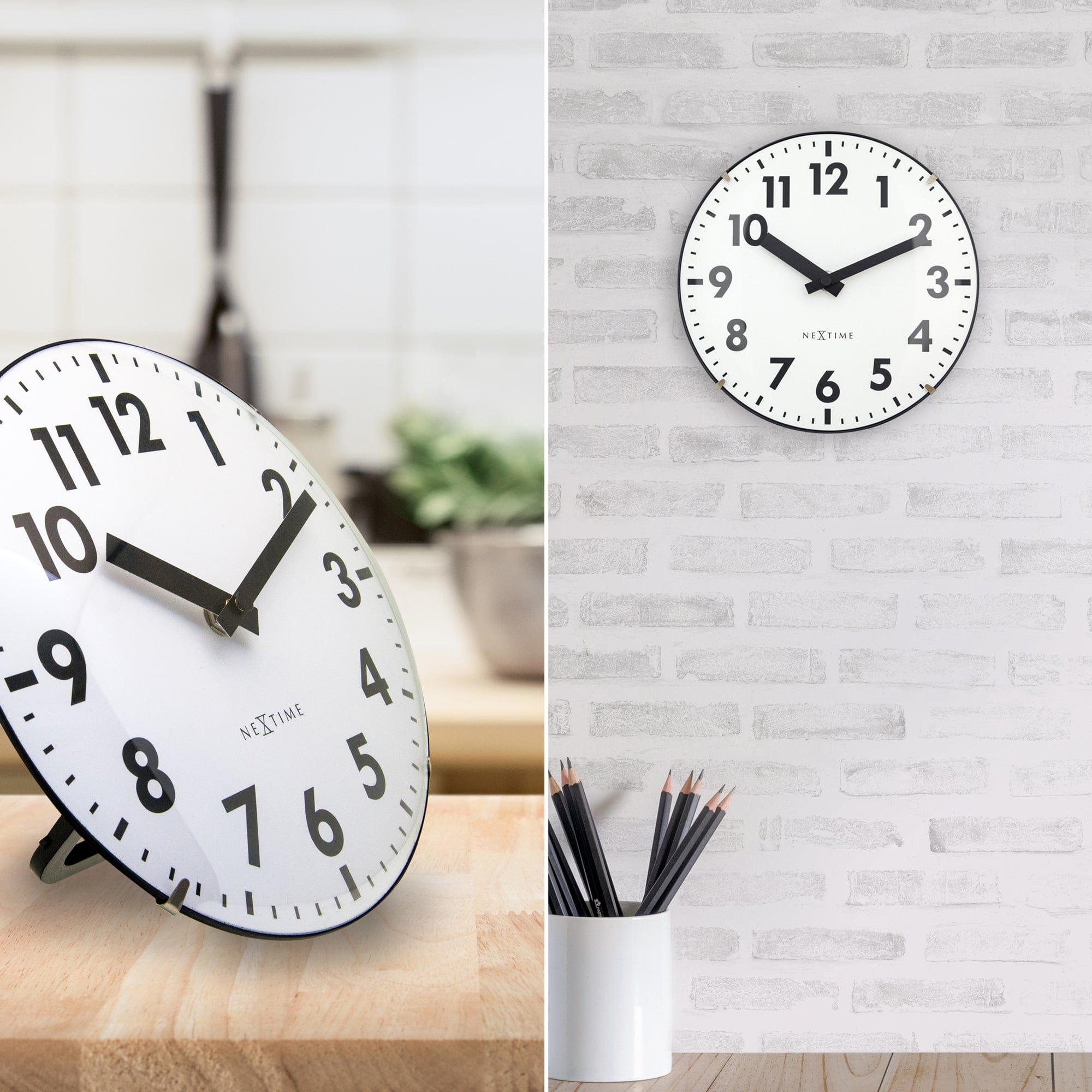 NeXtime - Tafel|Wandklok 20cm-Koepelvormig Glas