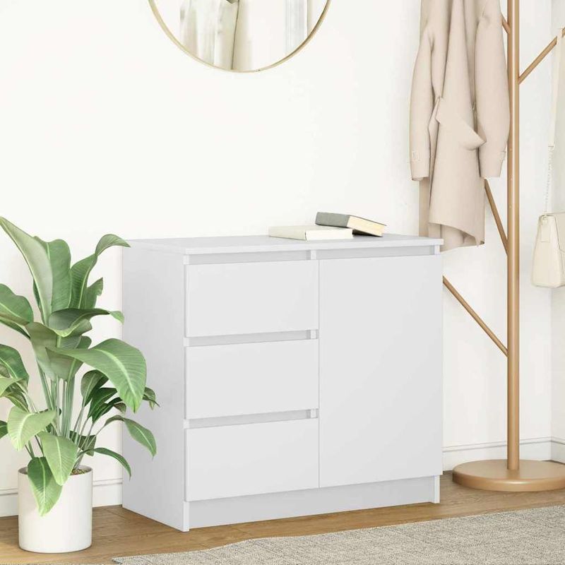 vidaXL - Dressoir - Wit - Spaanplaat - Met Lades en Deur