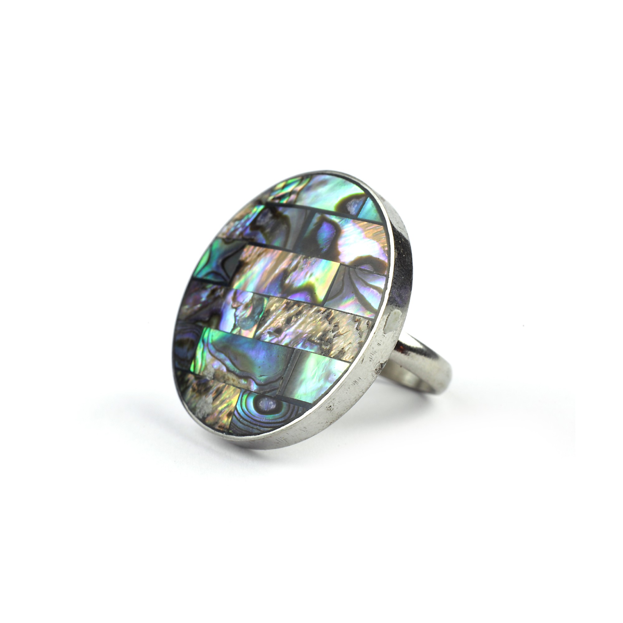 Ring mit Perlmuttmosaik, multicolor, Ø 3 cm günstig bestellen