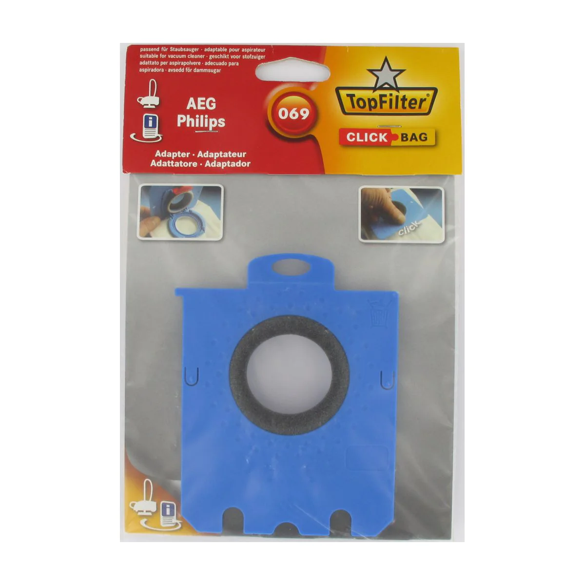 Boite de 4 sacs aspirateurs universels Top Filter avec Adaptateur Clic
