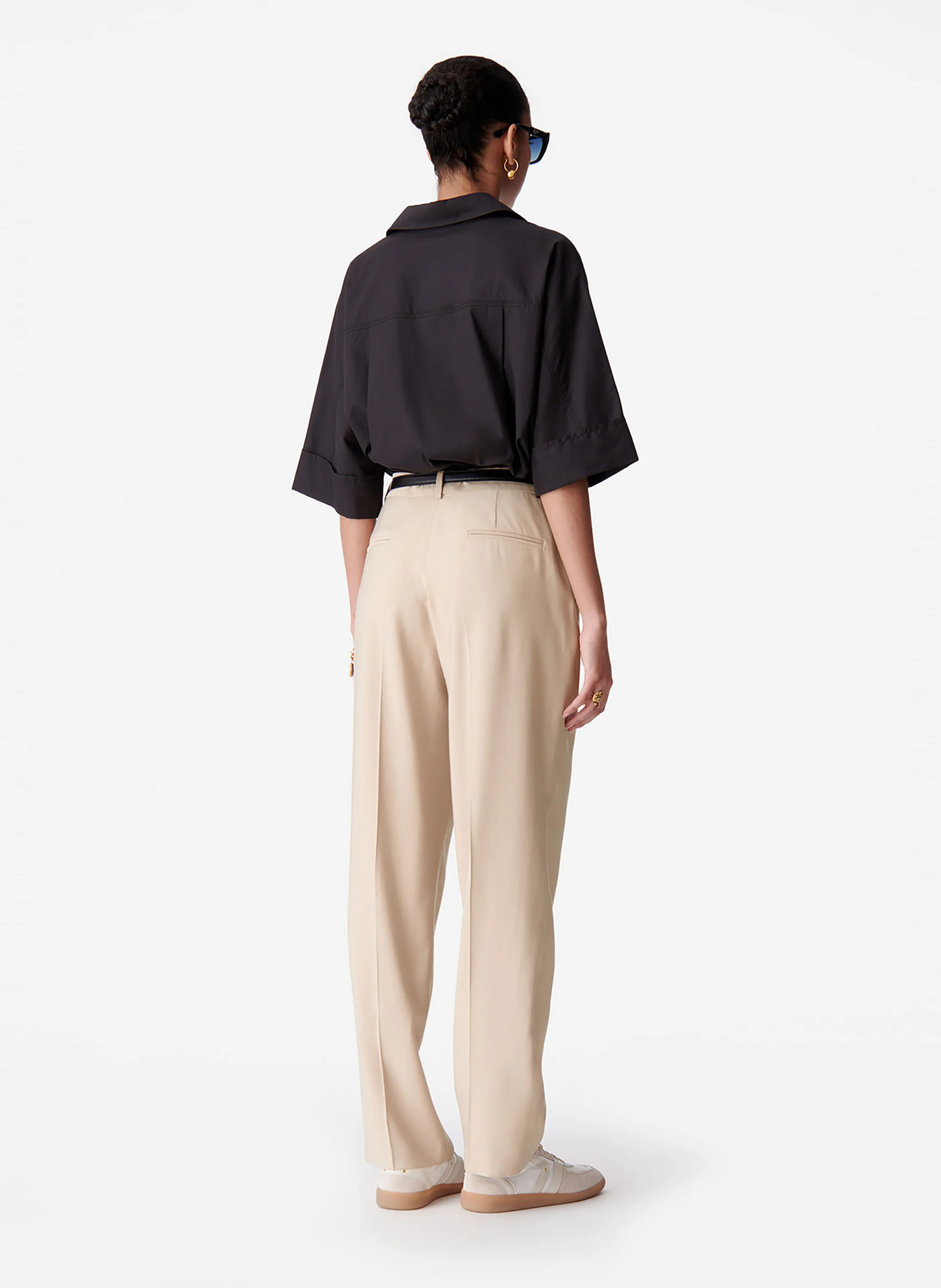 DUDE - Pantalon droit à pinces | Beige