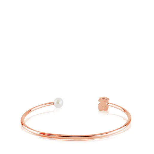 Pulseira Sweet Dolls com banho de ouro rosa 18k sobre prata e pérola cultivada.