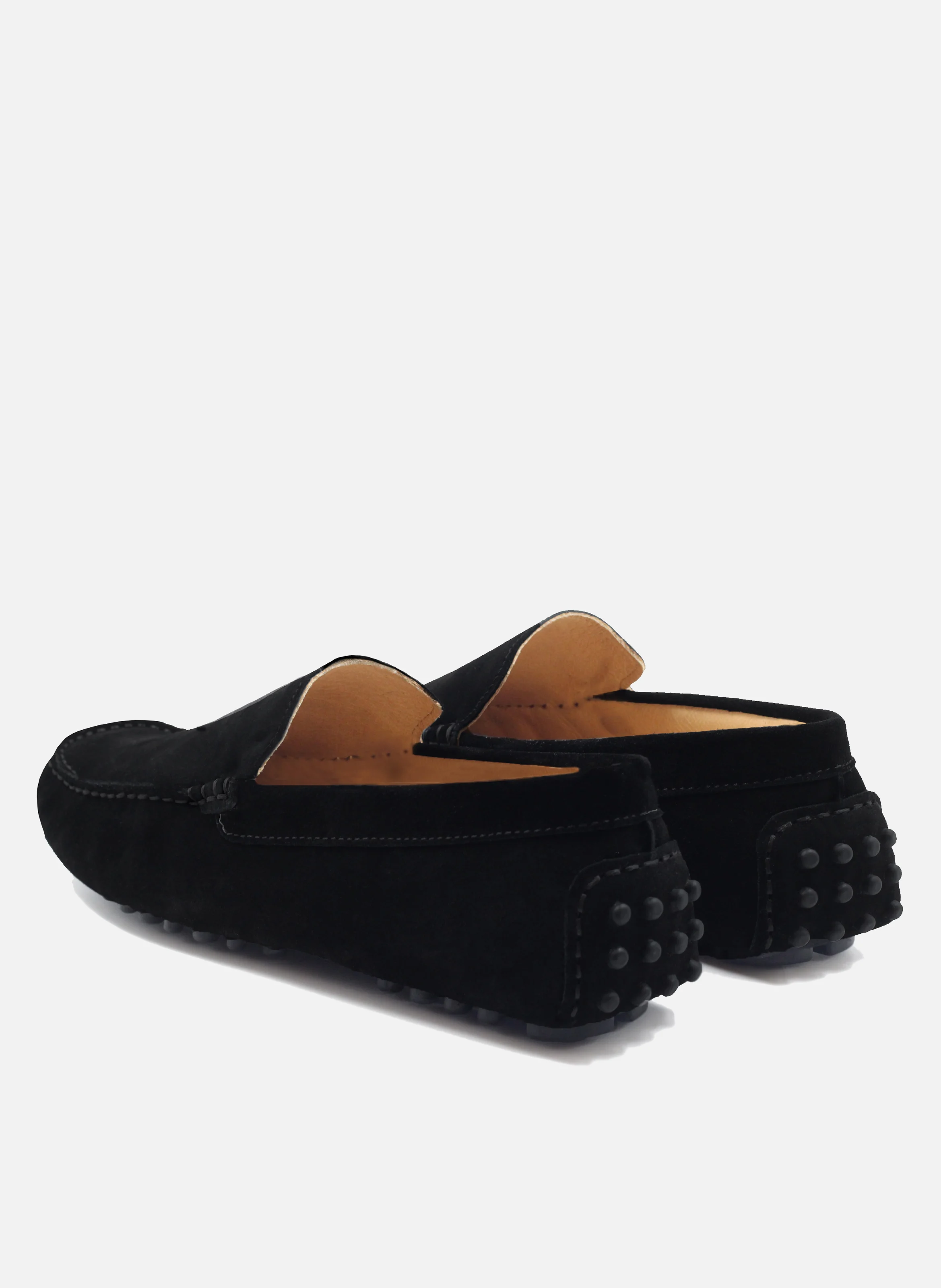 Mocassins picots doublés cuir daim | Noir