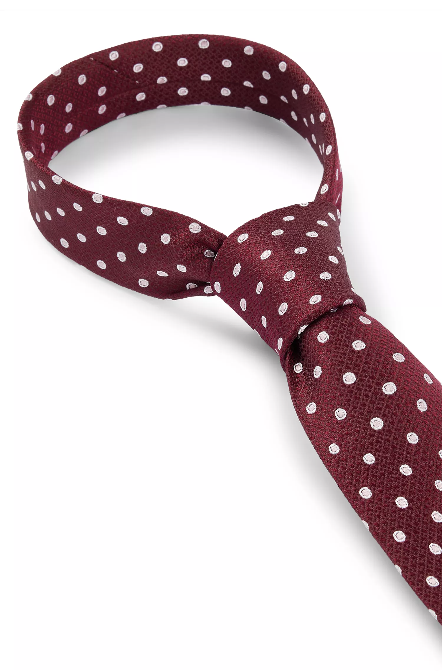 Gravata BOSS preta em jacquard de seda com microestampa.