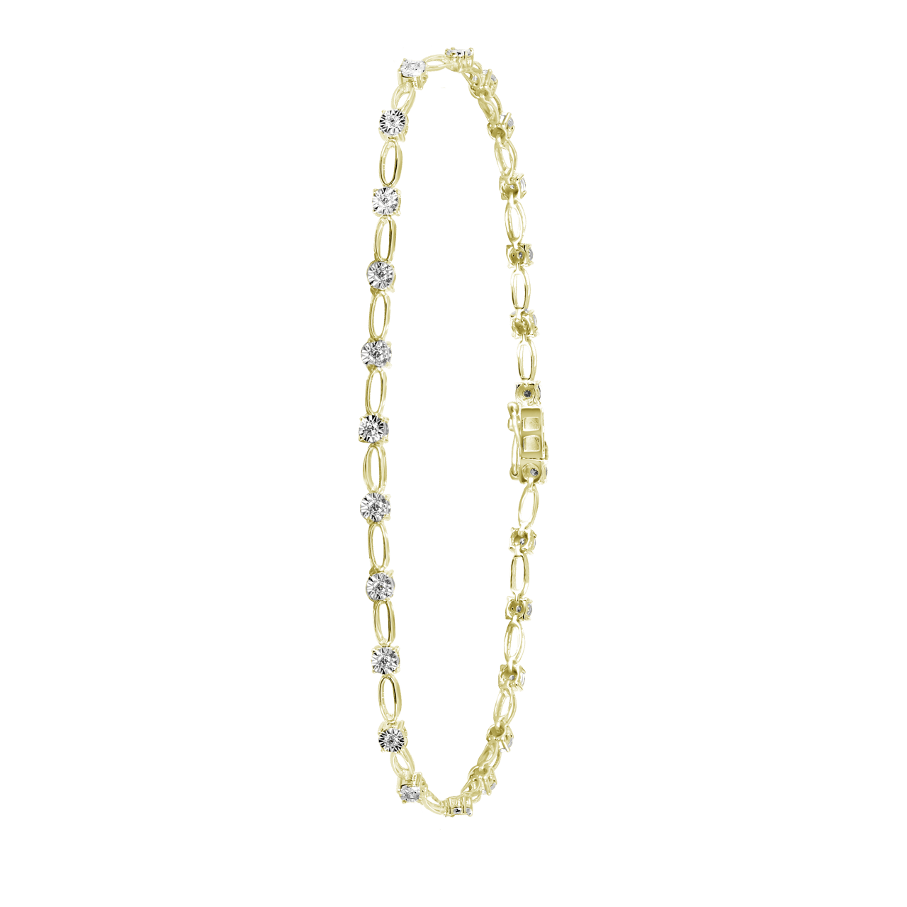 14 Karaat geelgouden armband met diamant 0,30ct