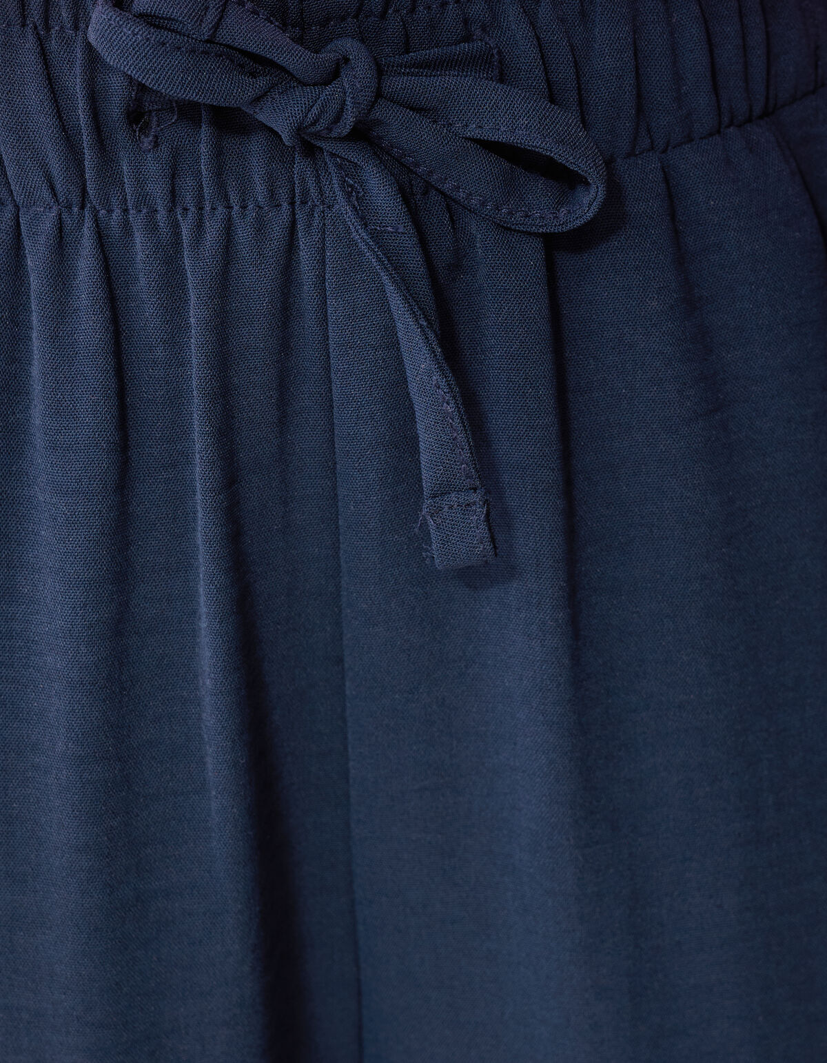 Piping Wide Leg Fit Broek Donkerblauw