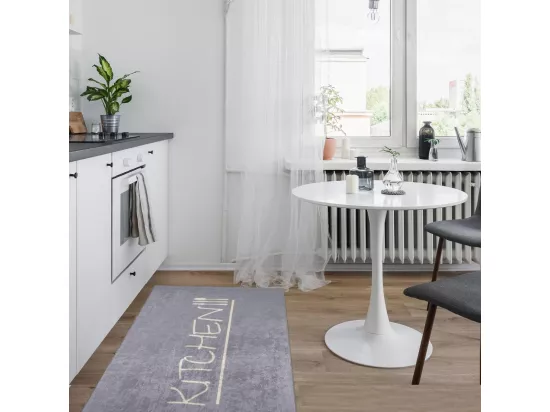 tapis cuisine Lavable 30° 70x180 gris et blanc IMPNUM 12