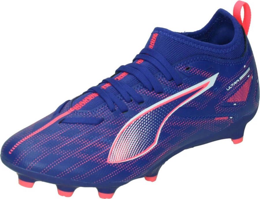 Puma Ultra 5 Match Jr. voetbalschoenen kobaltblauw wit koraalrood Imitatieleer 37