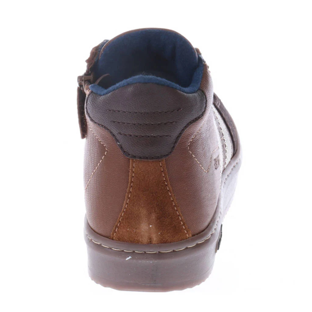 Hip leren sneakers cognac