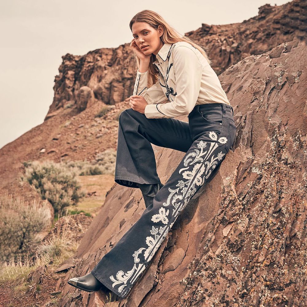 Wrangler ladies 70S Flare Pant Dark Navy