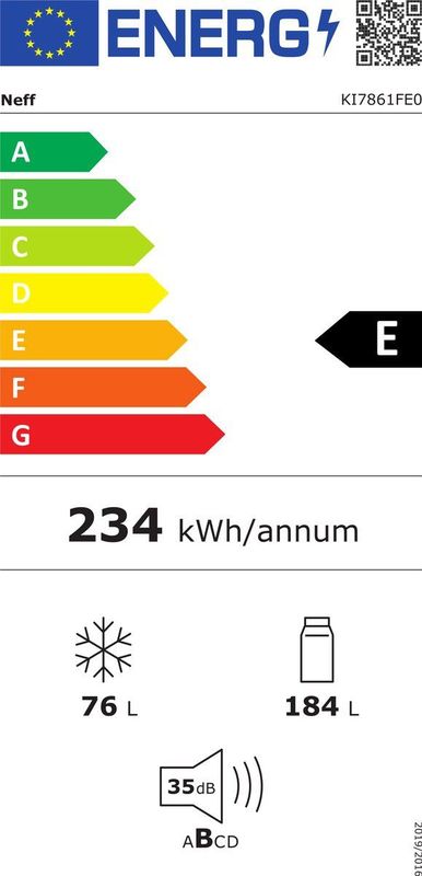 Neff - KI7861FE0 - Inbouw Koelvriescombinatie - 178 cm