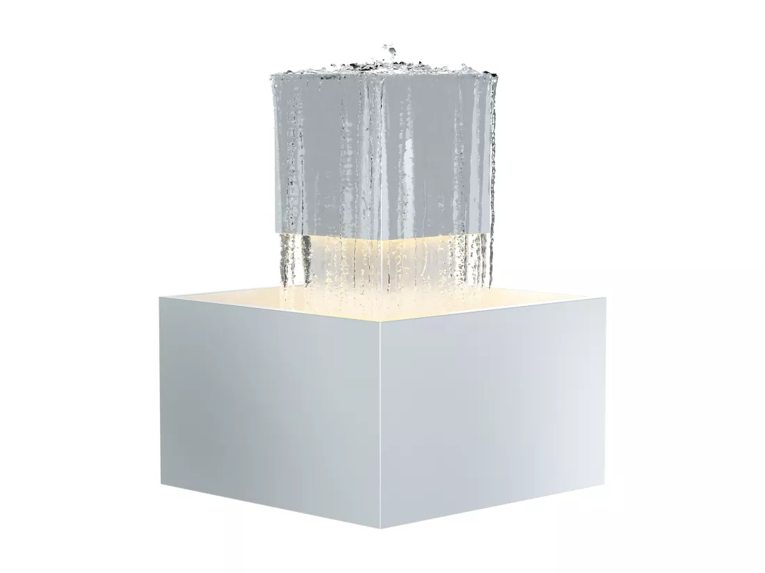 Fontaine d'extérieur en acier inoxydable avec LED - H.65 cm - Argenté - CARDINA