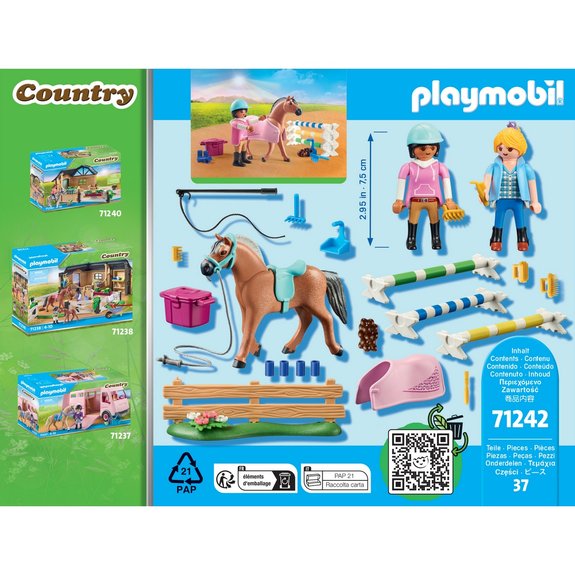 Cavalière & cheval avec monitrice Playmobil Country 71242