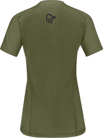 FJØRÅ WOOL SS Damen-Merino-Kurzarmshirt  olive night  S