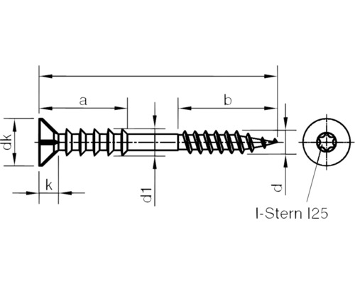 Stelschroef verzonken kop voor I-ster 6,0x60 mm verzinkt 100 stuks