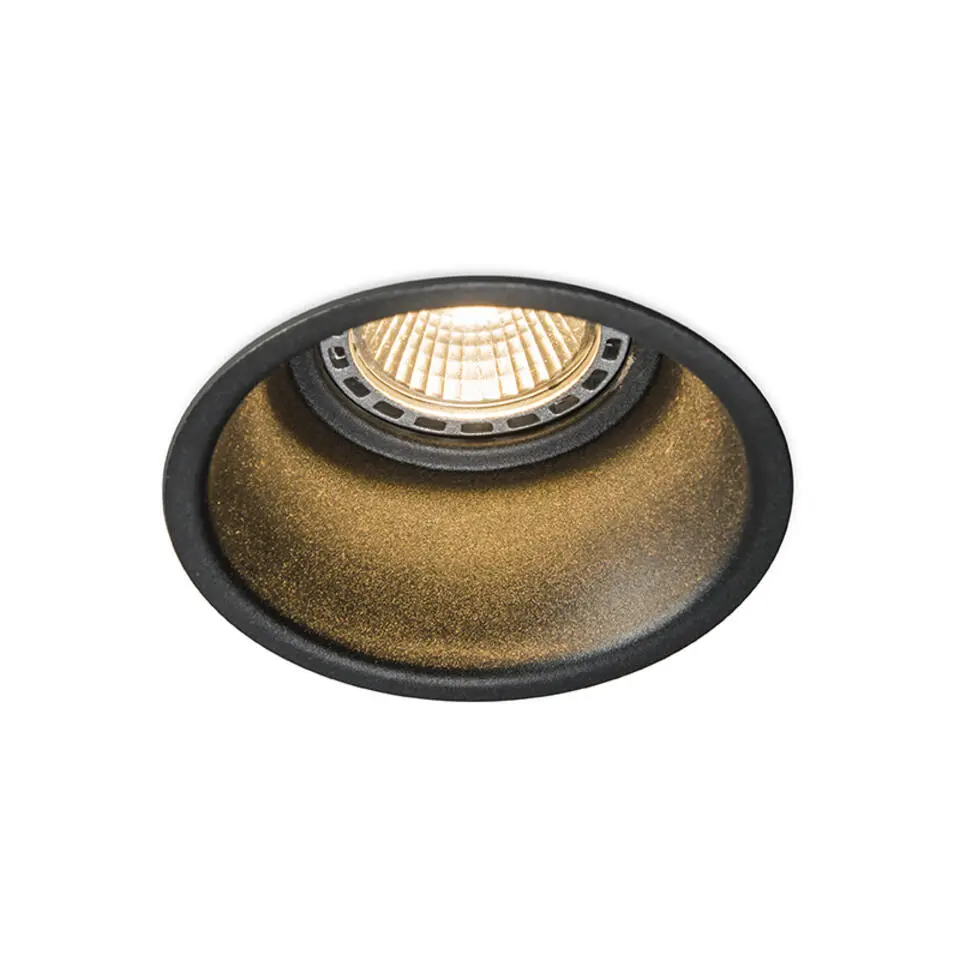 Qazqa inbouwspots dept zwart gu10