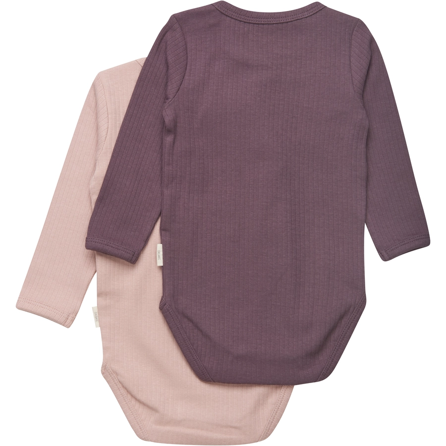 Minymo Langarmbody 2er Pack Misty Rose