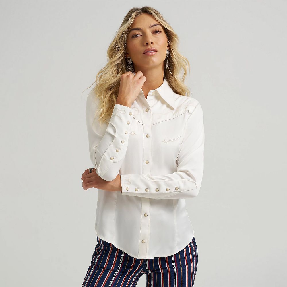 Wrangler x Lainey Wilson Embroidered Shirt White