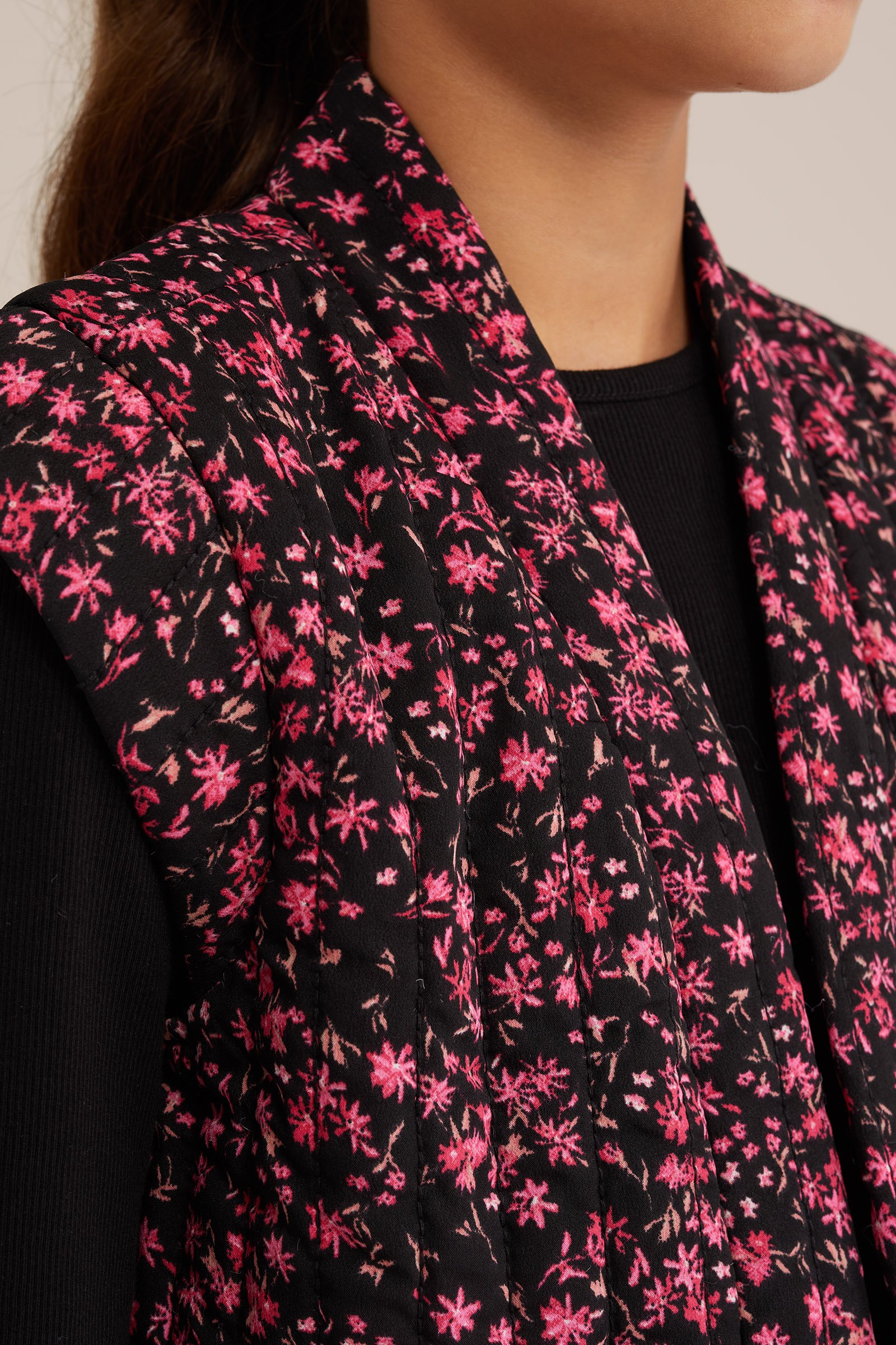 Meisjes gilet met dessin WE Fashion Roze