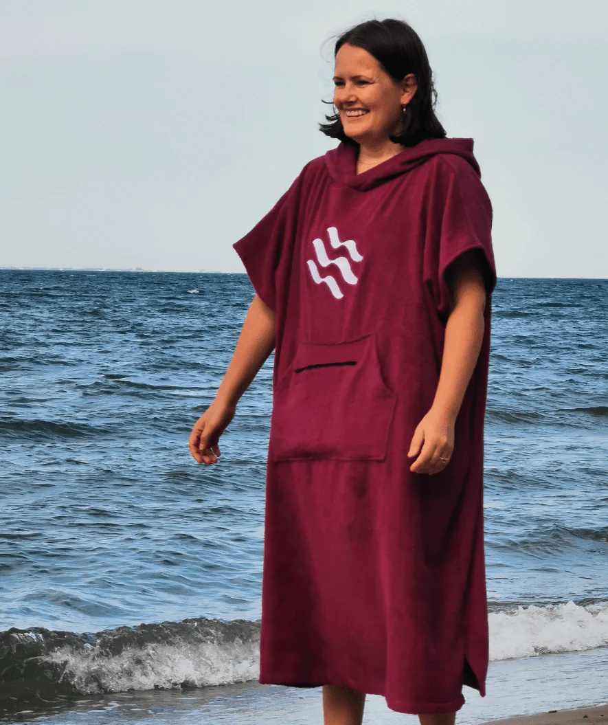 Watery badeponcho til voksne - Bomuld - Lilla