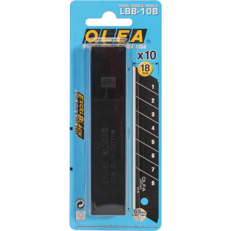 Lame de cutter noire Olfa LBB-10B - Etui de 10