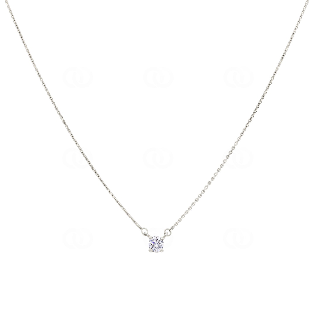 Collier mit Anhänger 750/18 K Weissgold mit Diamant 0.10 ct H/si