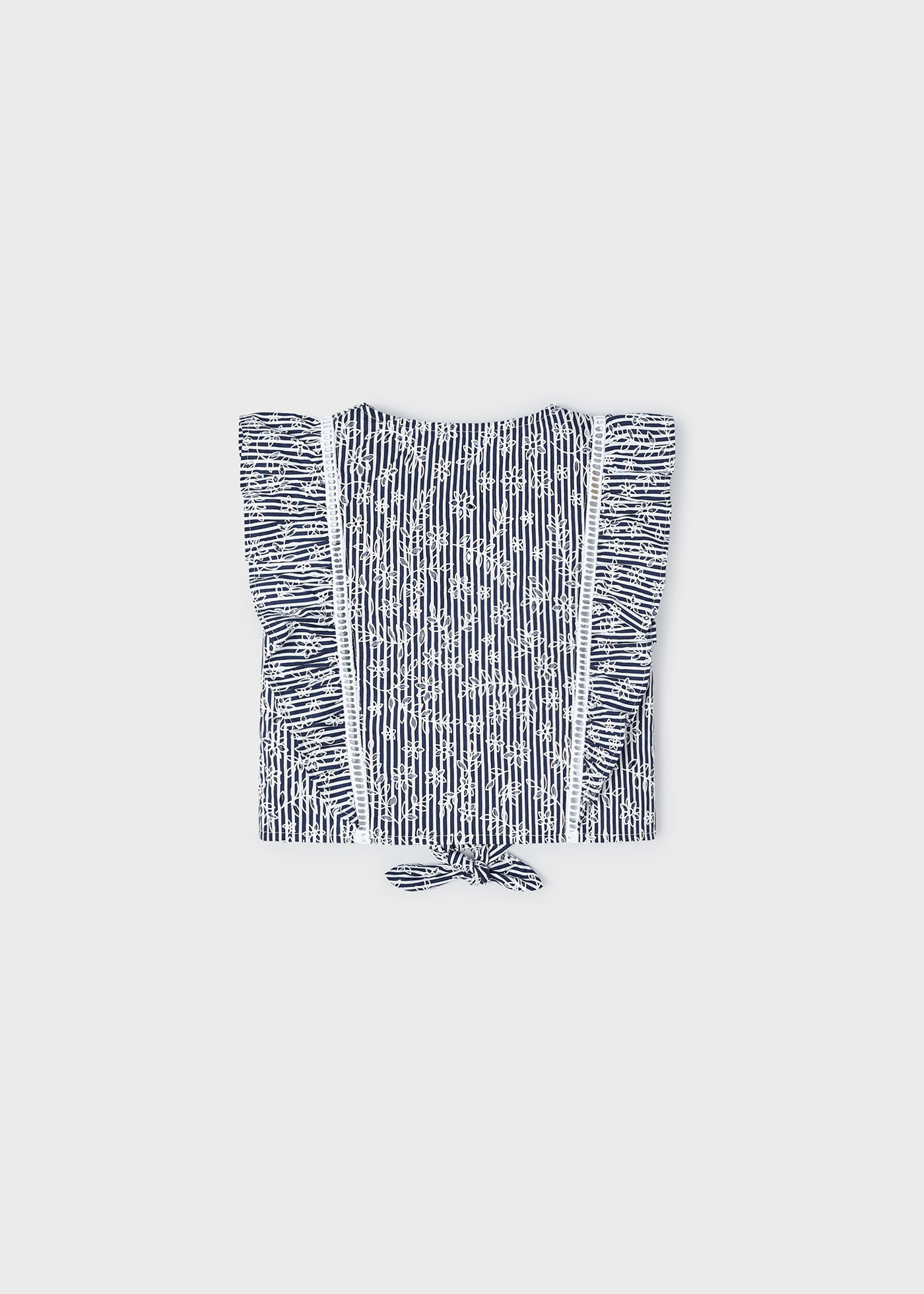 Blusa listrada de popeline para menina, cor tinta
