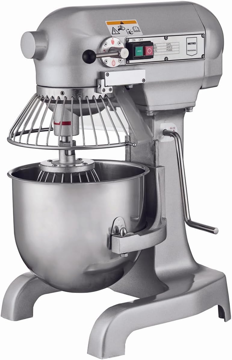 METRO Professional Planetenrührmaschine GPM1010, Aluminiumguss/Edelstahl, 46 x 39 x 61 cm, 10 L, 3 Geschwindigkeiten, 550W-230V, silberfarben