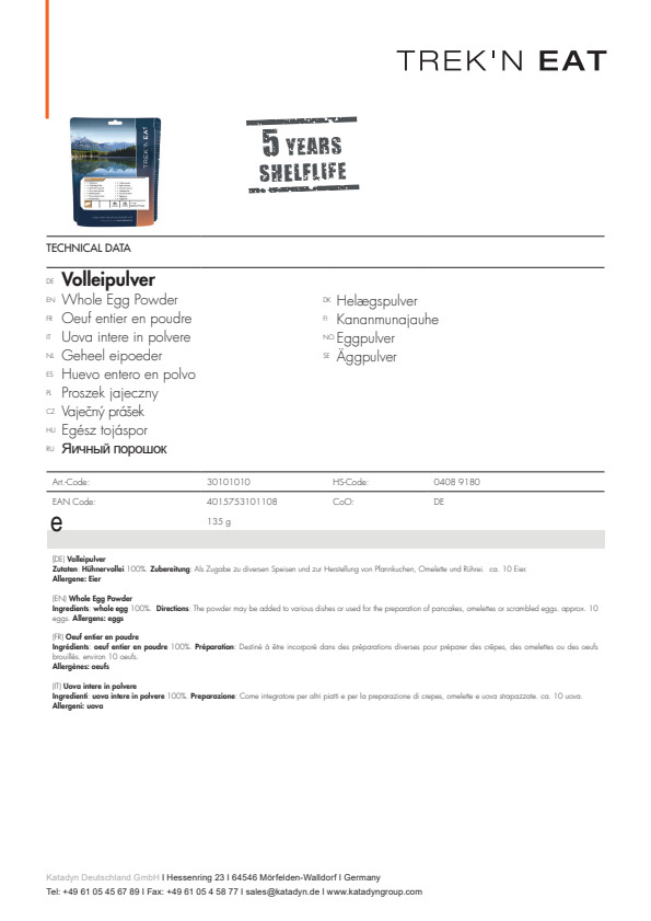 Volleipulver 135 g