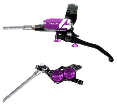 Frein Arrière Hope Tech 4 E4 Noir / Violet Durite Tressé Aviation