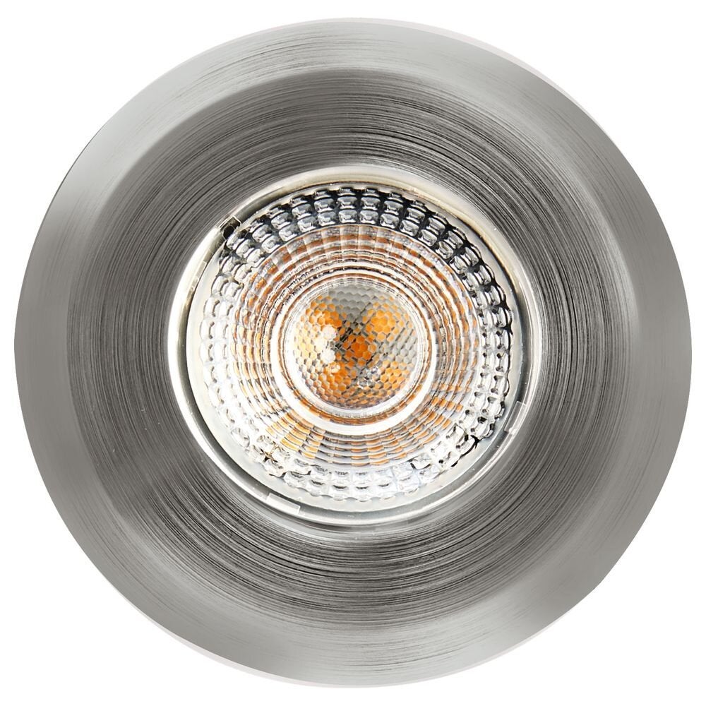 LED inbouwspot, dimbaar, vast, IP44, in nikkel