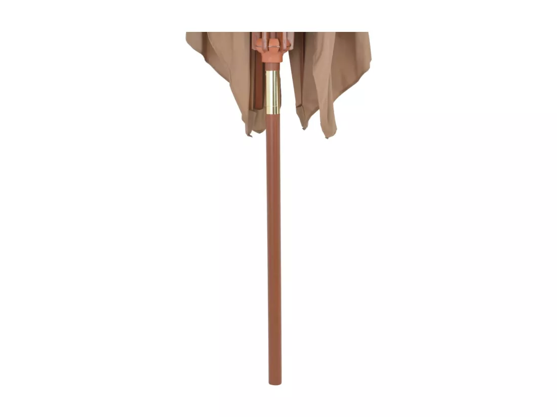 Parasol d'extérieur avec mât en bois 200 x 300 cm Taupe