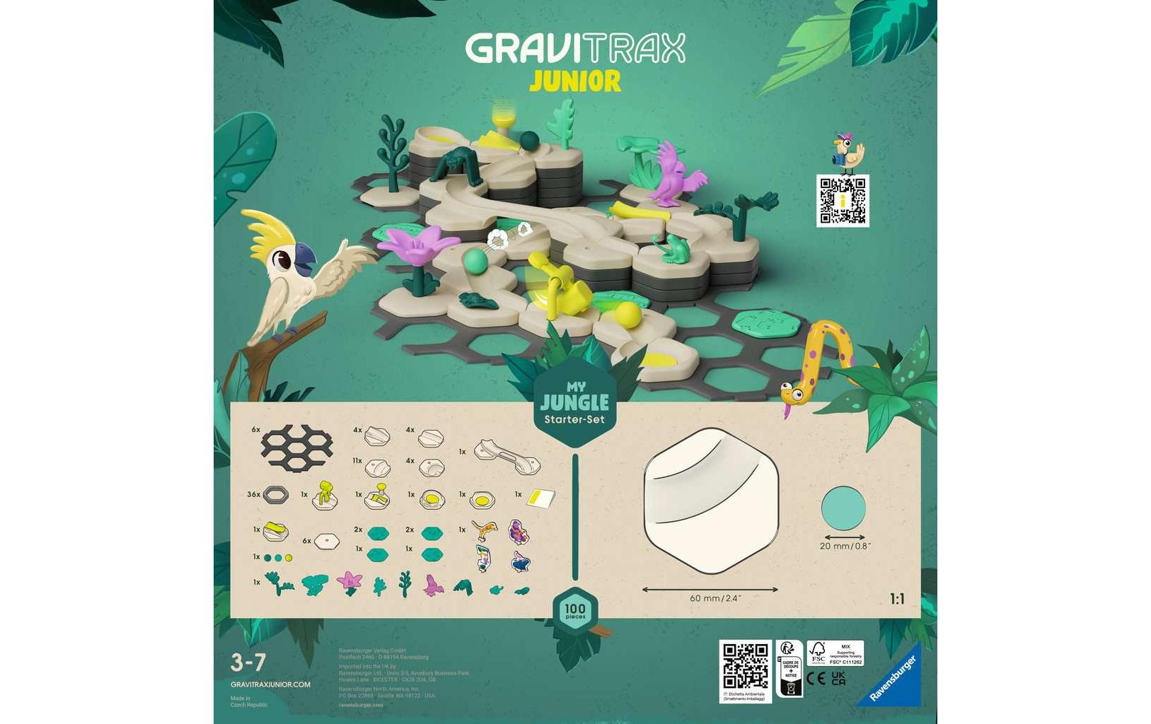 Kugelbahn GraviTrax Junior Starter-Set L JungleKindgerechter Einstieg in themenreiche Kugelbahnwelten