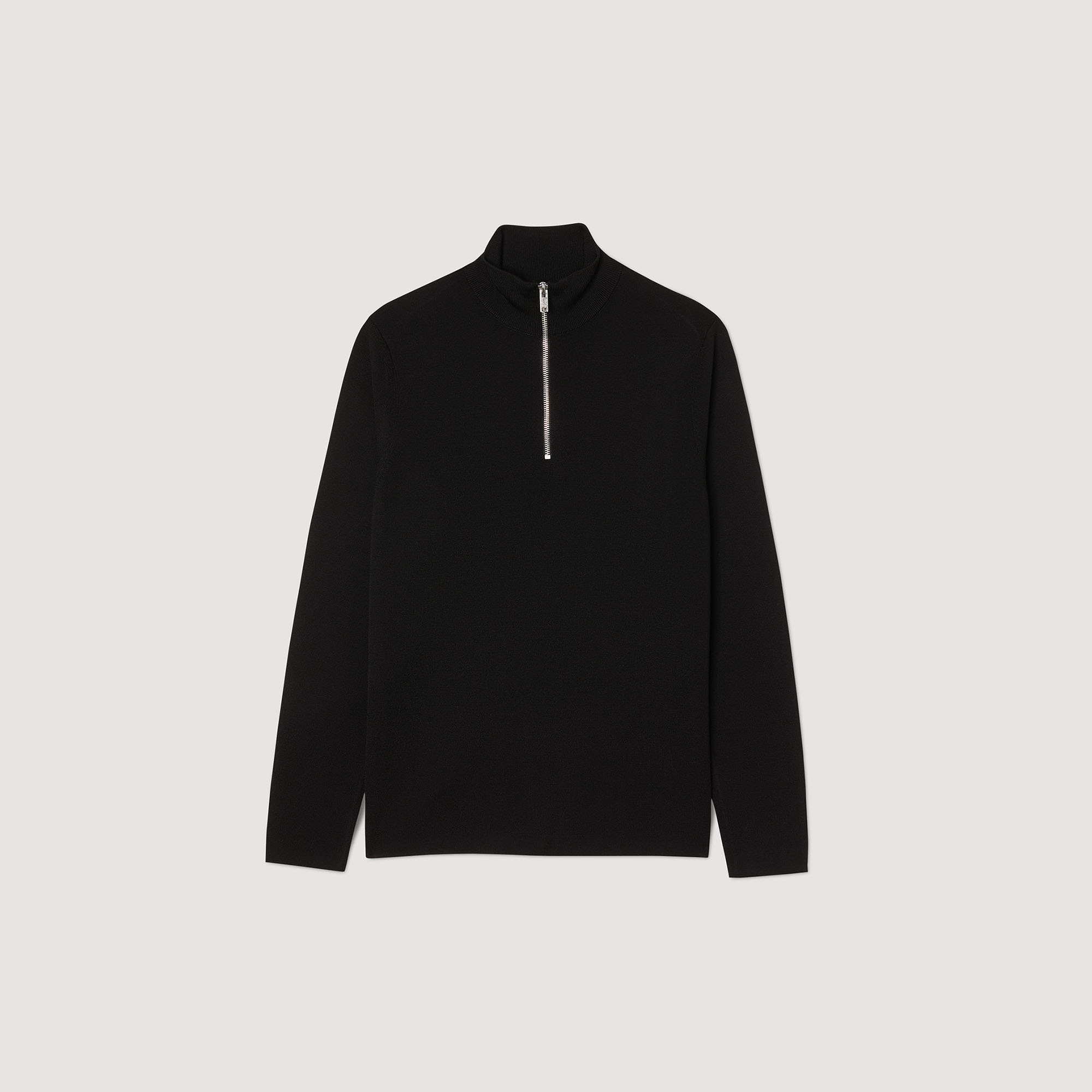 Pull en laine á col zippe