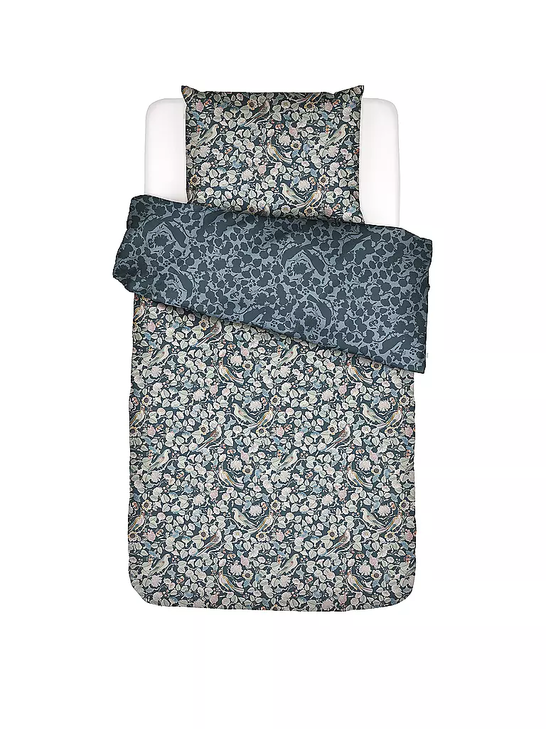 ESSENZA Satin-Bettwäsche ALESTE 70x90cm/140x200cm Slatey Grey petrol