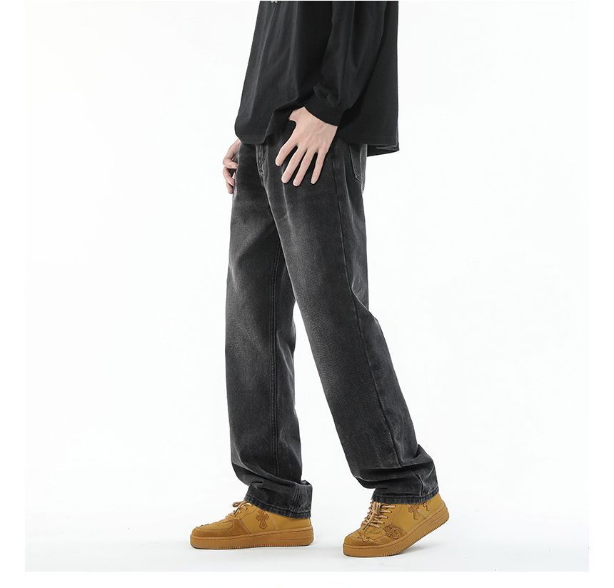 FOEV - Mid Rise Washed Loose Fit Jeans