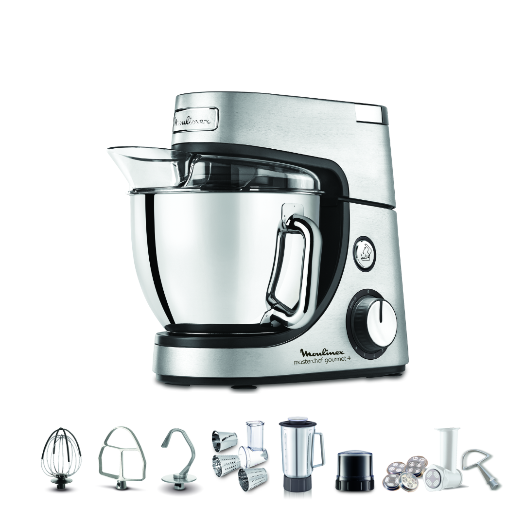 Masterchef Gourmet+, Robot pâtissier, 1110W, 4,6L, pétrin, batteur, fouet