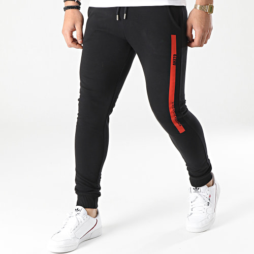 Pantalon Jogging M. Bourbier Noir Rouge