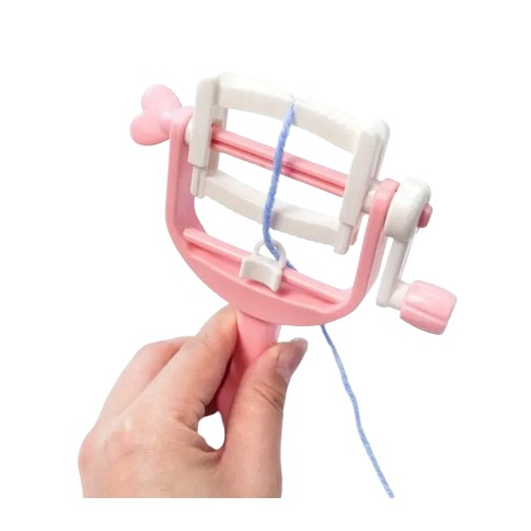 (155x125mm) Pompon Maker DIY Puschel Ball Hilfsmittel Wiederverwendbares Bastel Bommel Zubehör - Rosa / Weiss