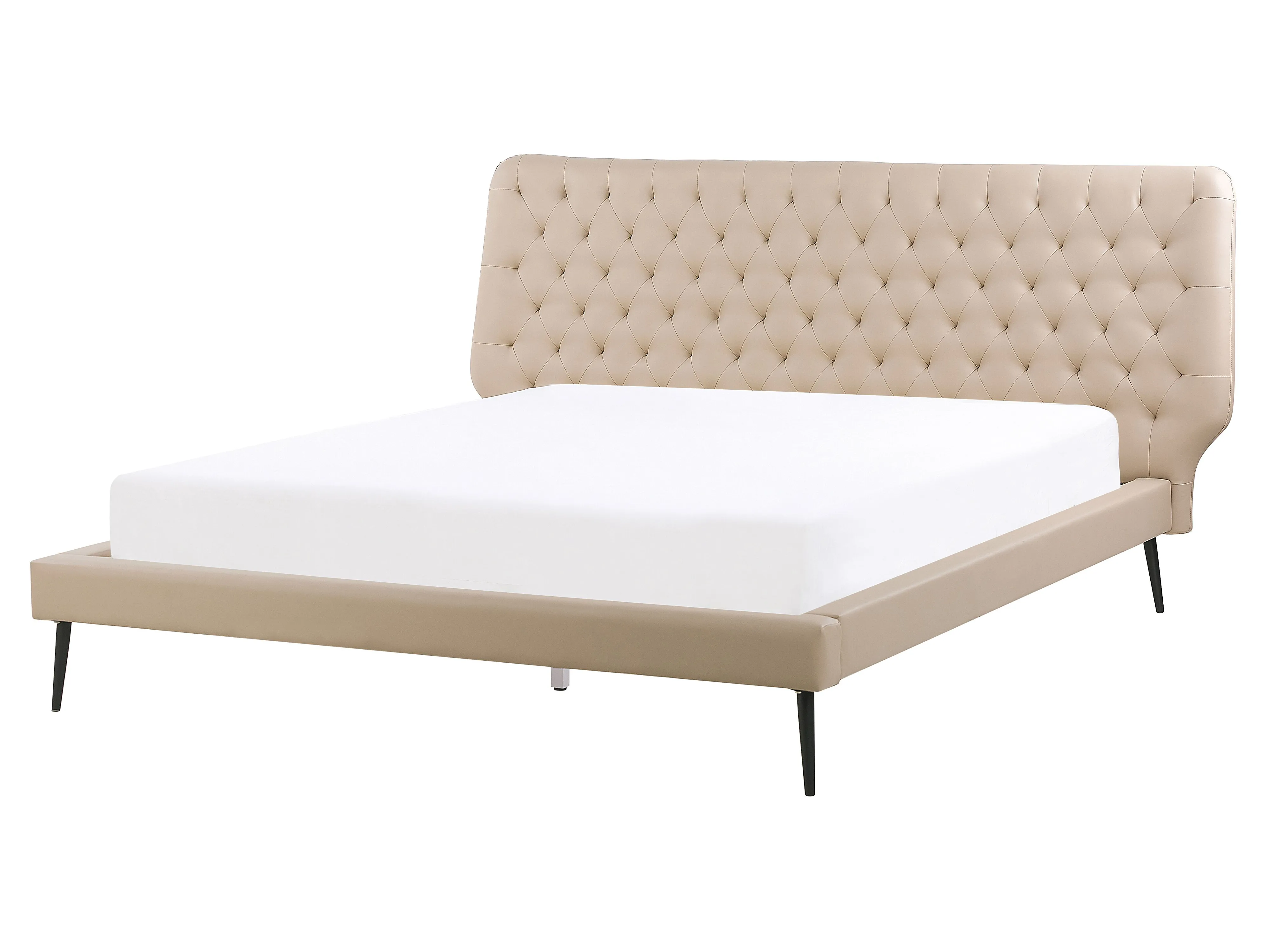Slaapkamerset Kunstleer ESSONNE 160 x 200 cm Beige