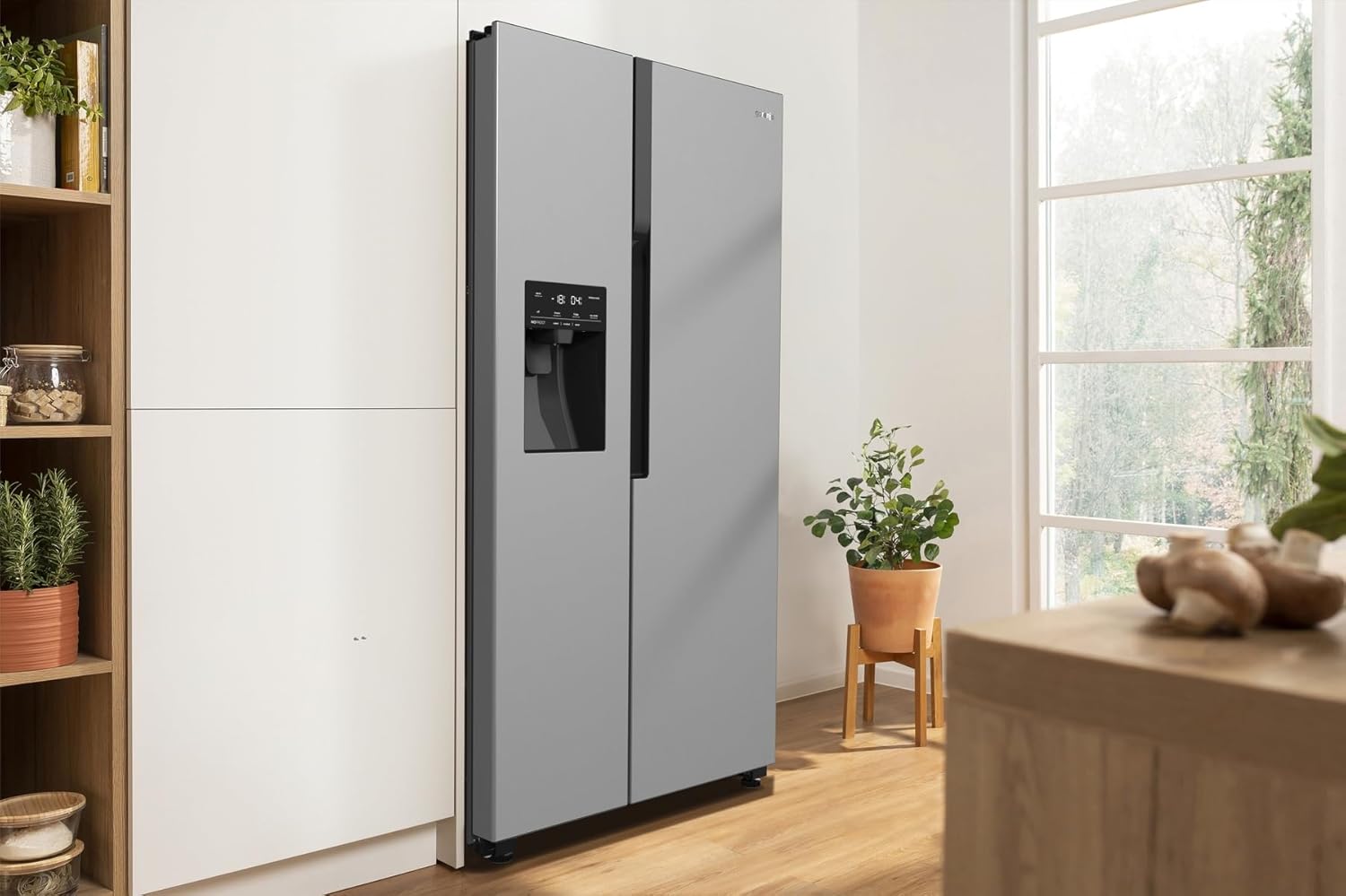 Gorenje NRR9185ESXL Side by Side Kühl-Gefrierkombination/NoFrost Plus/Inverter Kompressor/Wasser- und Eiswürfelspender/SensoTech / 178,6 cm/Kühlteil 376 l/Gefrierteil 190 l/Edelstahl