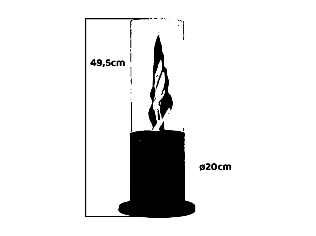Tolosa - Cheminée au bioéthanol de table pour l'intérieur et l'extérieur ø20 x H49,5 cm, couleur blanc