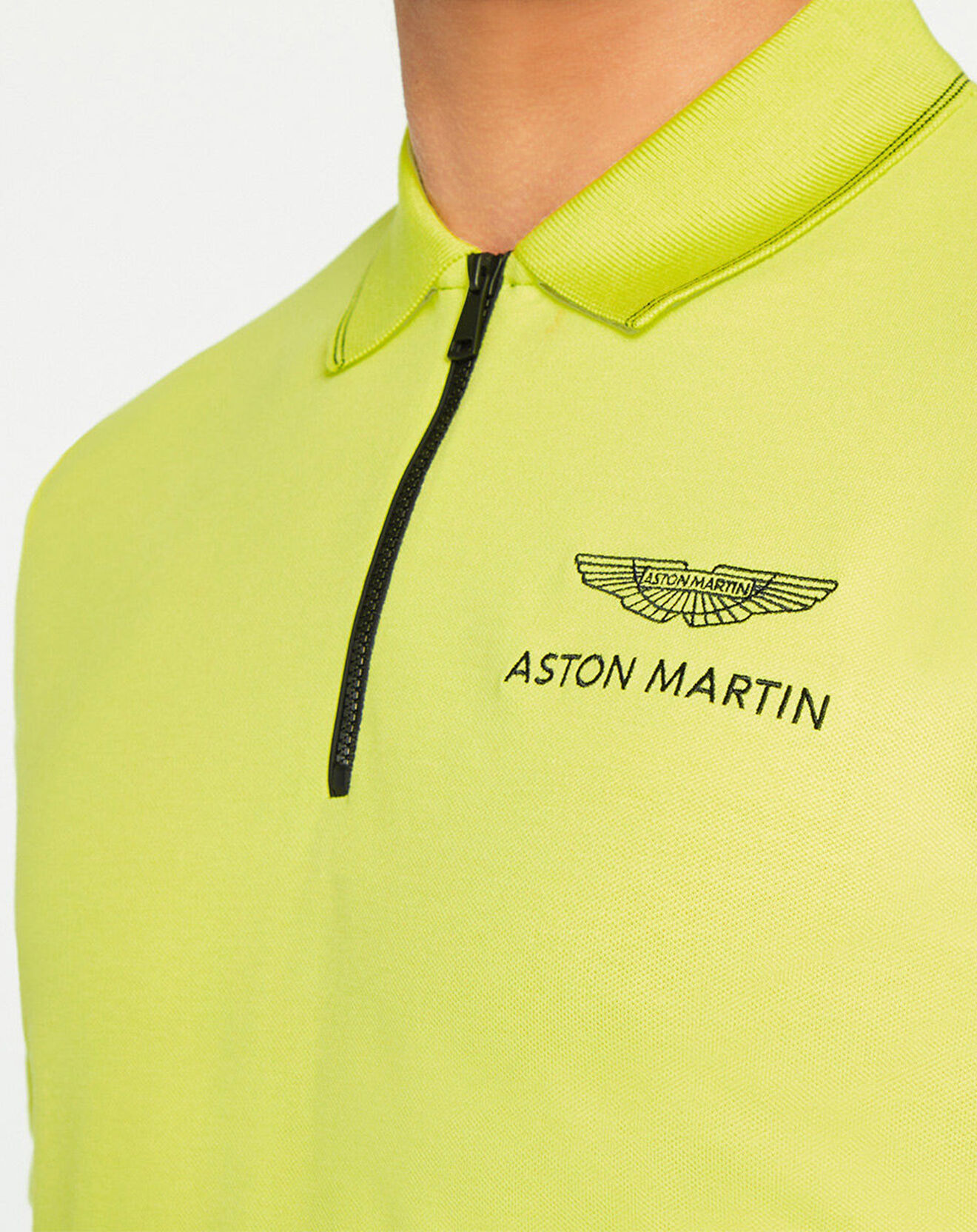 Hackett London Polo col zippé Aston Martin Racing jaune