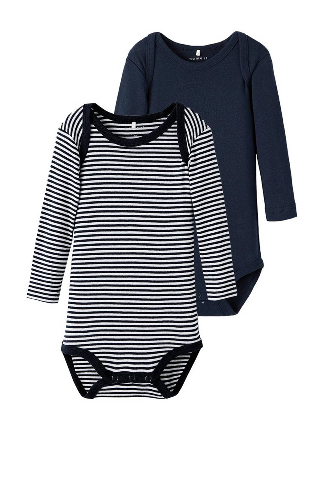 NAME IT romper NBNBODY - set van 2 donkerblauw/wit