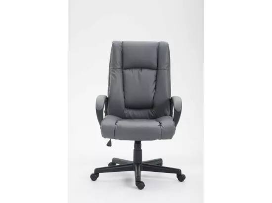 Chaise de bureau - Similicuir & Noir - Gris - XL Sparta