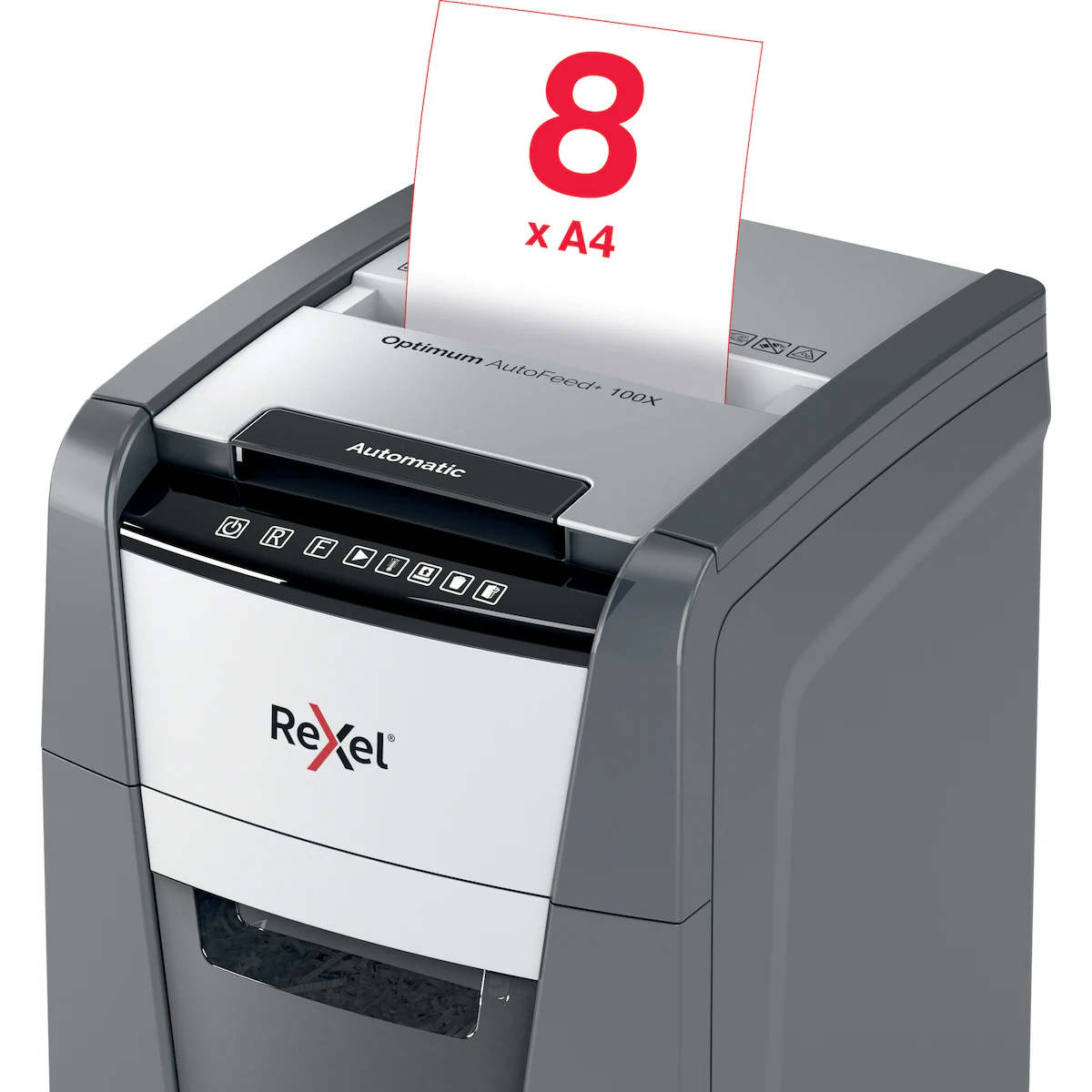 Rexel Optimum AutoFeed+ 100X makulator med krysskutting