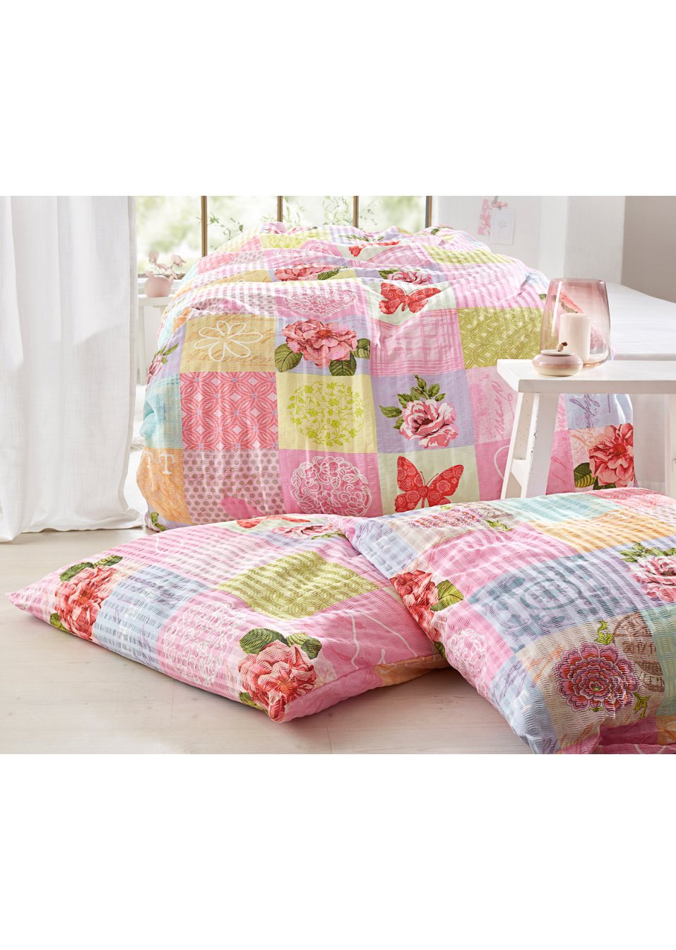 Parure de lit avec imprimé patchwork