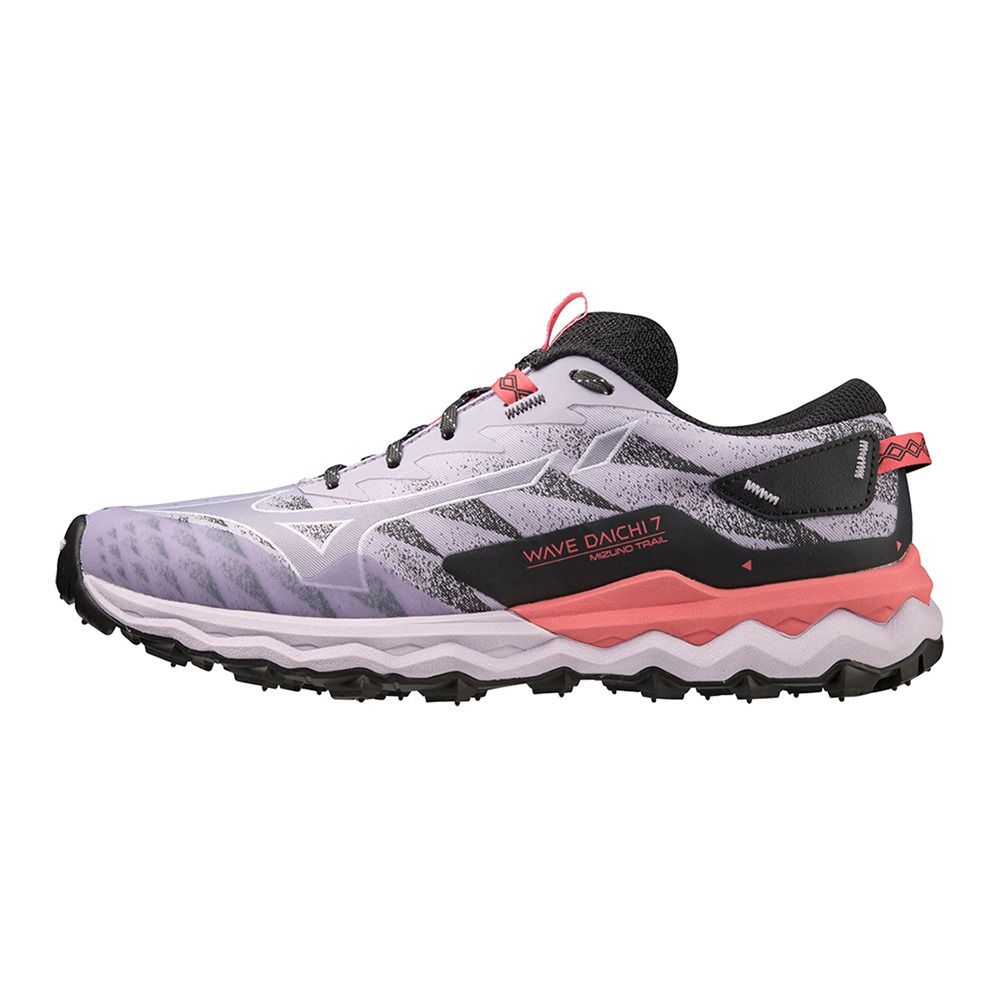 Mizuno WAVE DAICHI 7 - Chaussures trail Femme pastel lilac/wisteria/suncoral