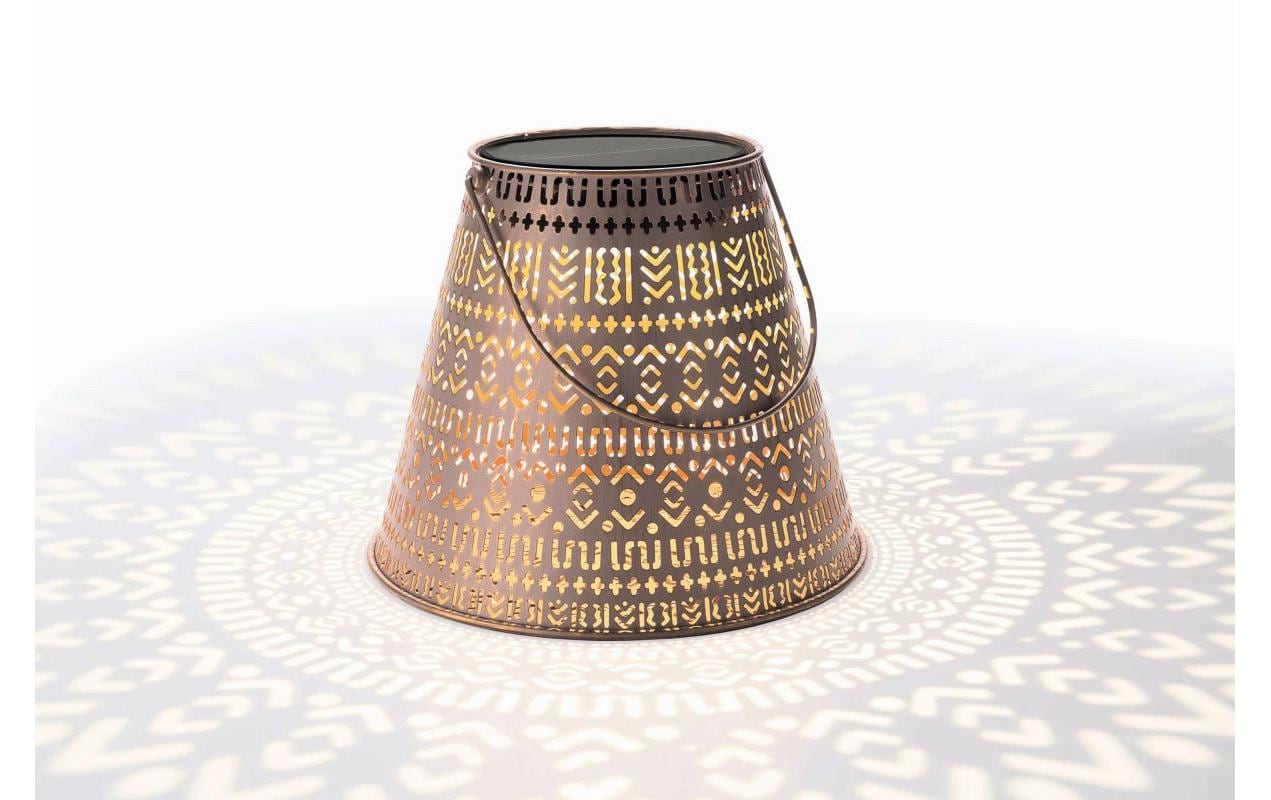 Laterne Solar Antic Boho, Ø 26 x 21 cm, Braun/AnthrazitDekolicht zum Aufstellen oder Aufhängen