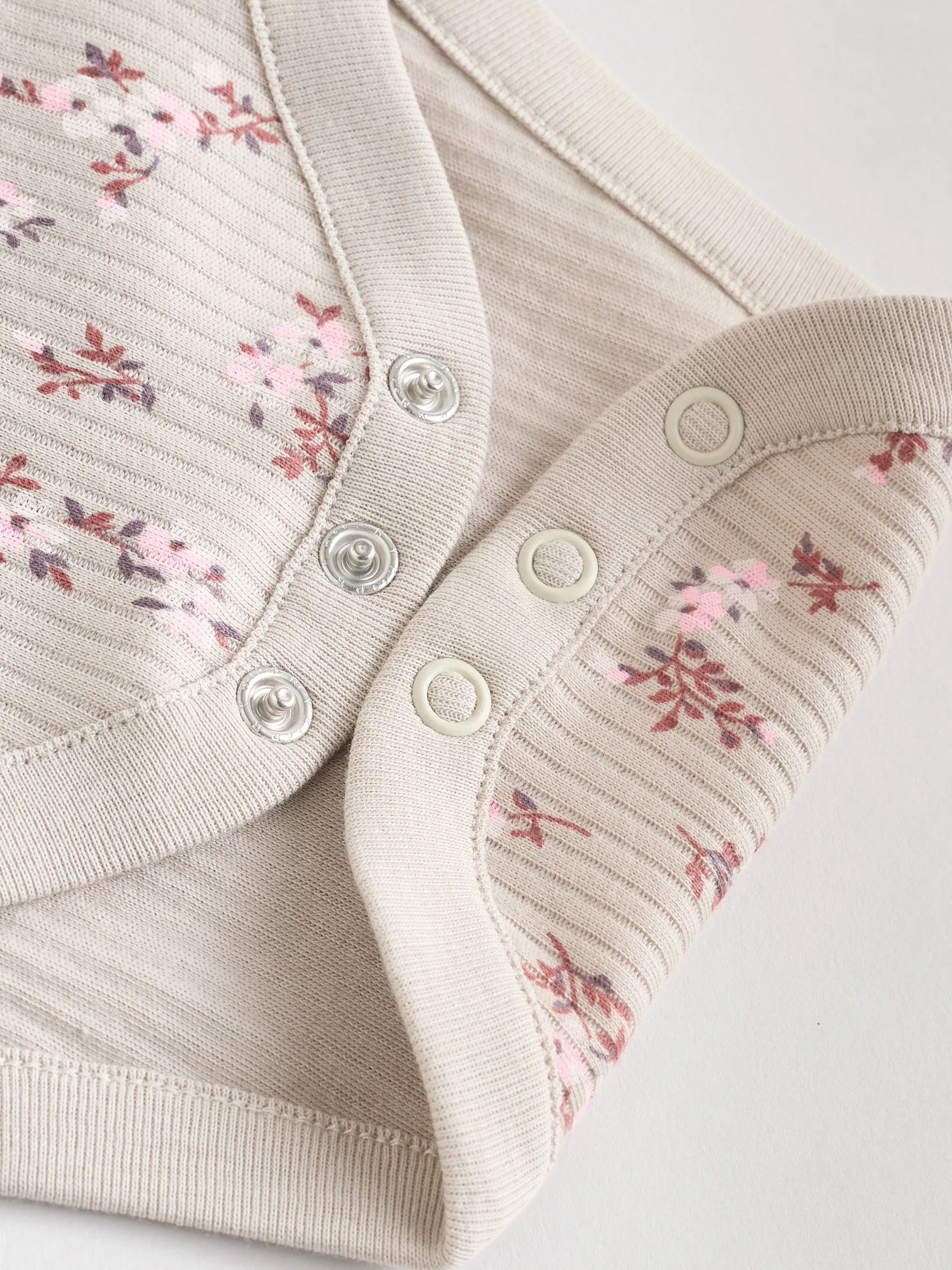 Caramel Brown Ditsy Floral - Set van 5 rompers met lange mouwen